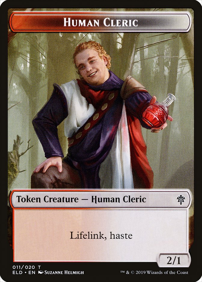 Human Cleric Token [Throne of Eldraine Tokens] | Deep Dive Games St. Marys