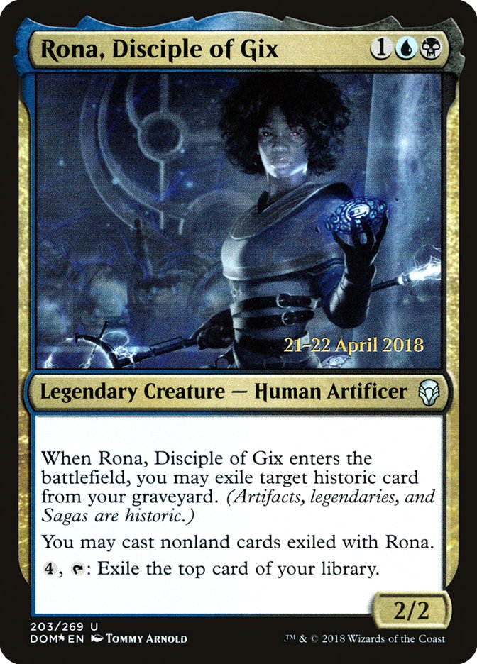 Rona, Disciple of Gix [Dominaria Prerelease Promos] | Deep Dive Games St. Marys