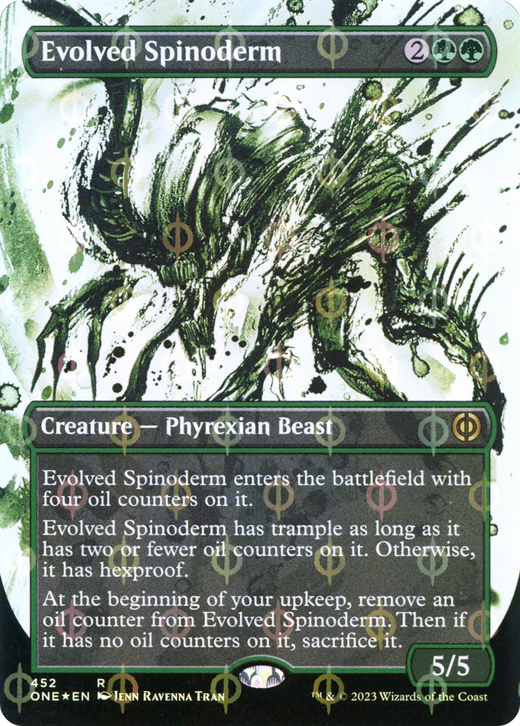 Evolved Spinoderm (Borderless Ichor Step-and-Compleat Foil) [Phyrexia: All Will Be One] | Deep Dive Games St. Marys