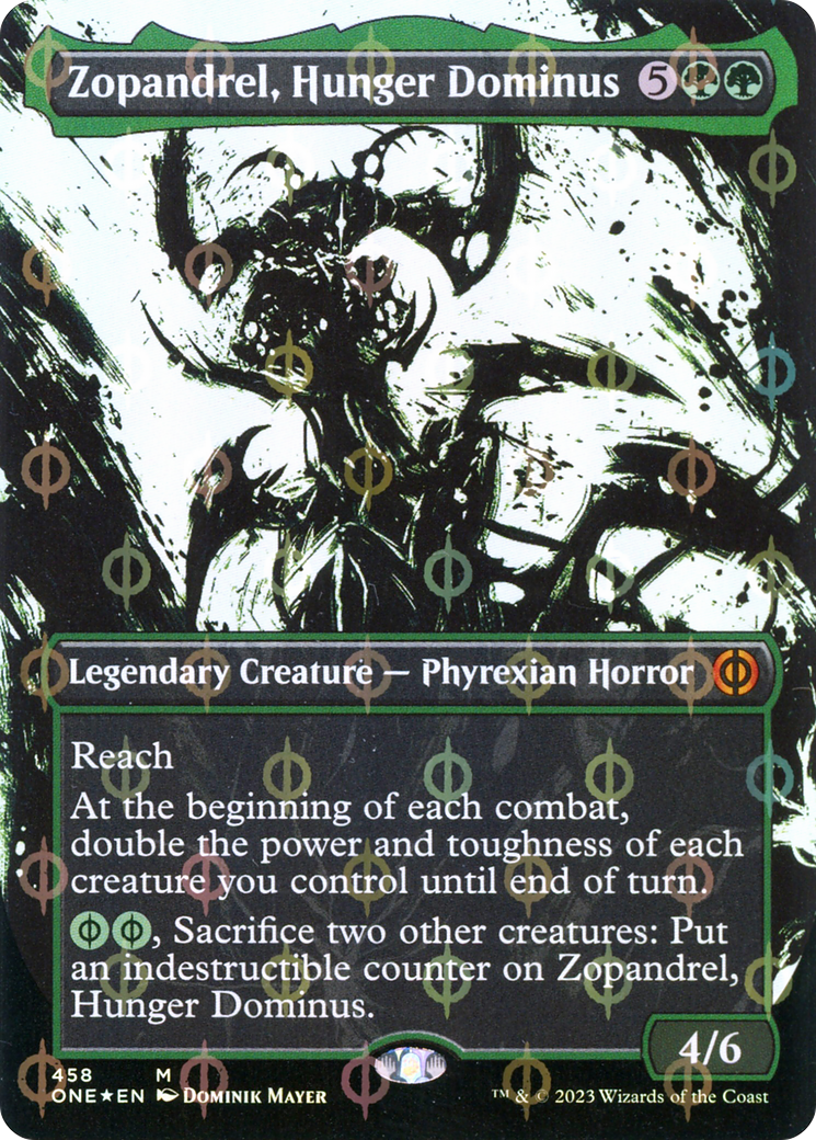 Zopandrel, Hunger Dominus (Borderless Ichor Step-and-Compleat Foil) [Phyrexia: All Will Be One] | Deep Dive Games St. Marys