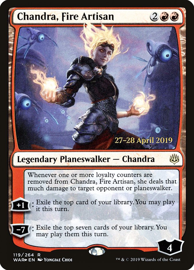 Chandra, Fire Artisan [War of the Spark Prerelease Promos] | Deep Dive Games St. Marys