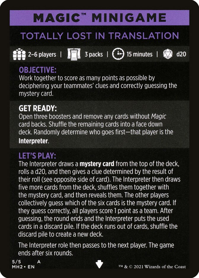 Totally Lost in Translation (Magic Minigame) [Modern Horizons 2 Minigame] | Deep Dive Games St. Marys
