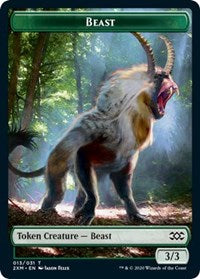 Beast // Treasure Double-Sided Token [Double Masters Tokens] | Deep Dive Games St. Marys