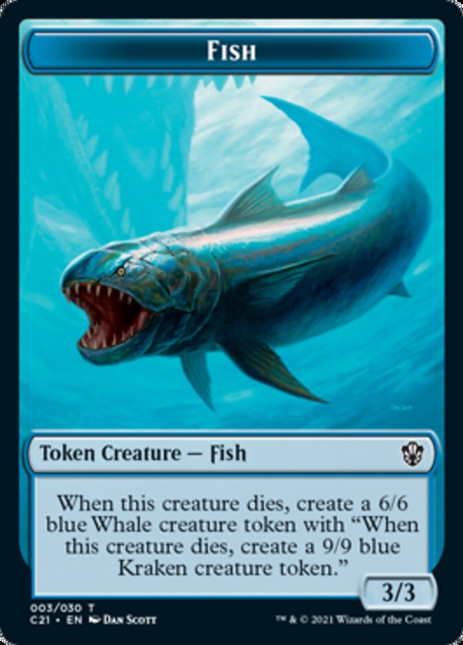 Beast (010) // Fish Double-Sided Token [Commander 2021 Tokens] | Deep Dive Games St. Marys