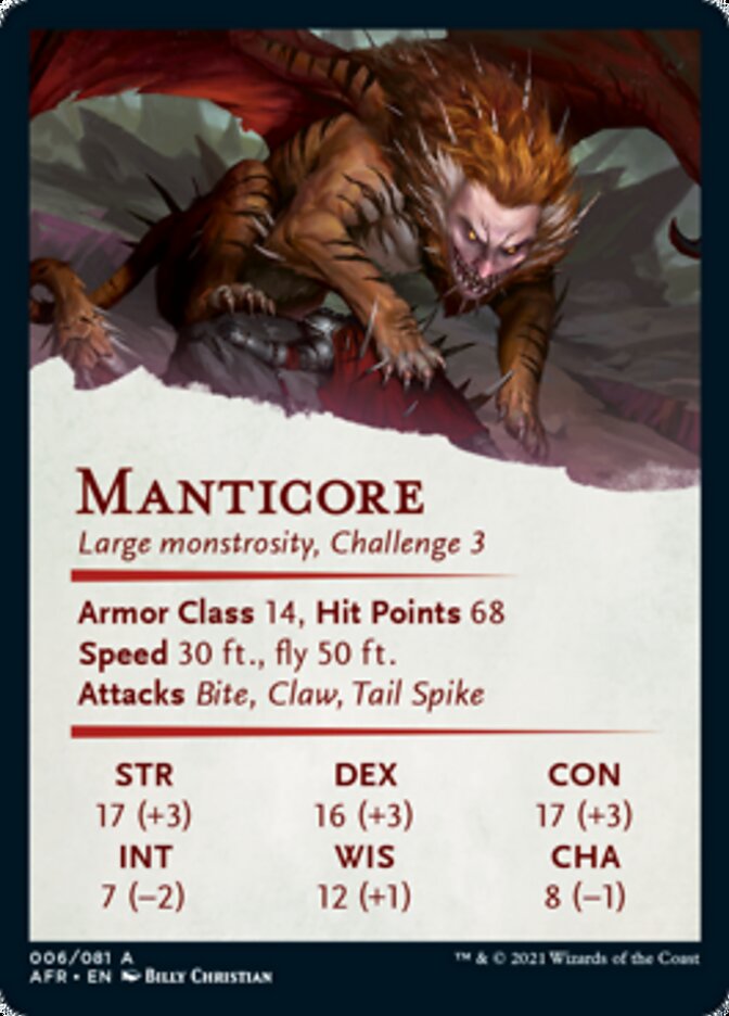 Manticore Art Card [Dungeons & Dragons: Adventures in the Forgotten Realms Art Series] | Deep Dive Games St. Marys