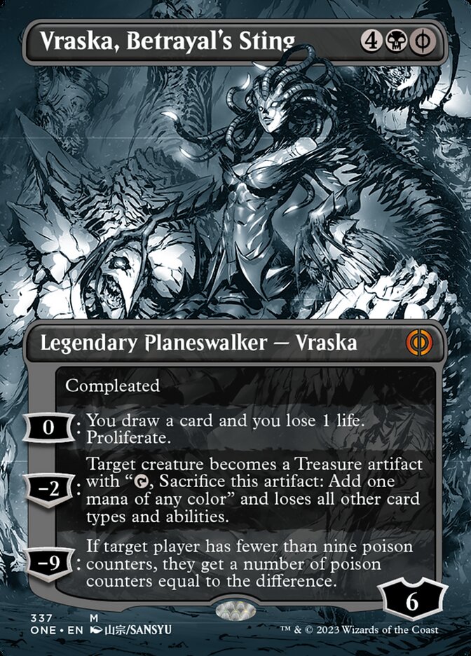 Vraska, Betrayal's Sting (Borderless Manga) [Phyrexia: All Will Be One] | Deep Dive Games St. Marys