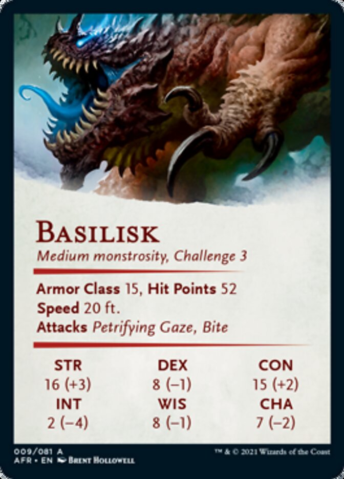 Basilisk Art Card [Dungeons & Dragons: Adventures in the Forgotten Realms Art Series] | Deep Dive Games St. Marys