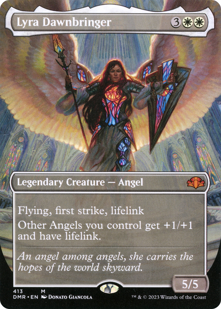 Lyra Dawnbringer (Borderless Alternate Art) [Dominaria Remastered] | Deep Dive Games St. Marys