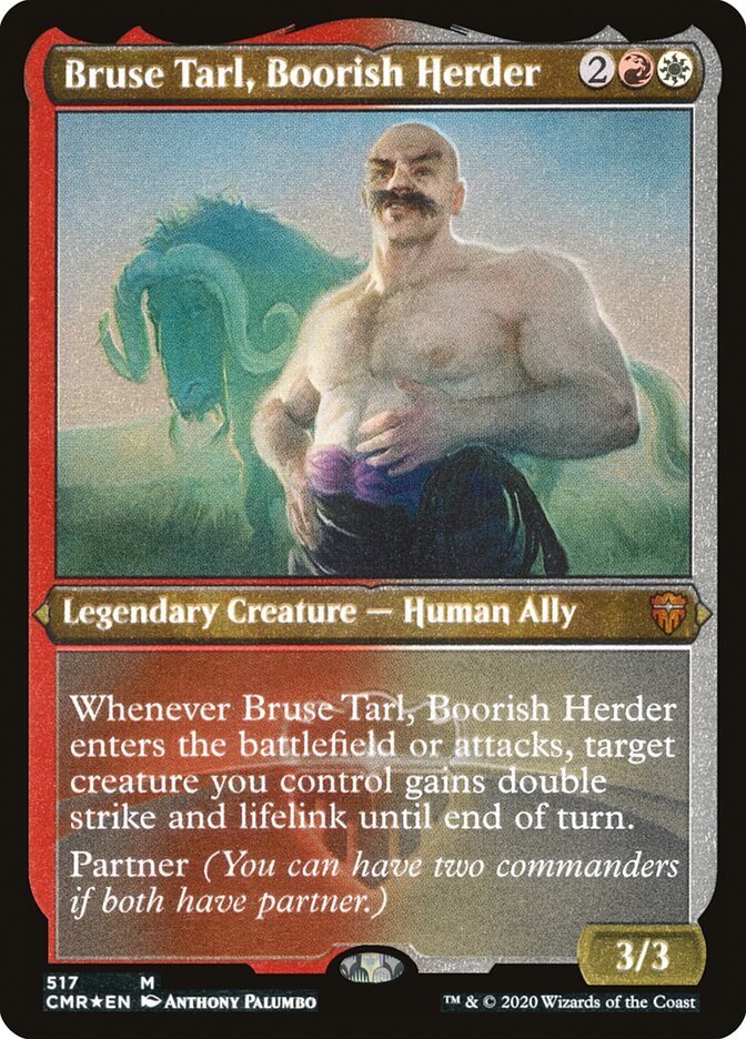 Bruse Tarl, Boorish Herder (Etched) [Commander Legends] | Deep Dive Games St. Marys