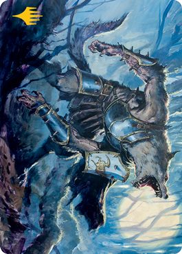 Moonrage Brute Art Card (Gold-Stamped Signature) [Innistrad: Midnight Hunt Art Series] | Deep Dive Games St. Marys