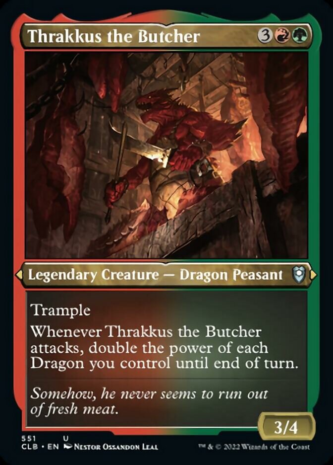 Thrakkus the Butcher (Foil Etched) [Commander Legends: Battle for Baldur's Gate] | Deep Dive Games St. Marys