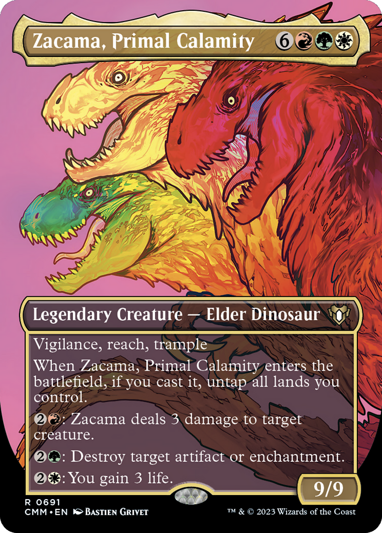 Zacama, Primal Calamity (Borderless Profile) [Commander Masters] | Deep Dive Games St. Marys