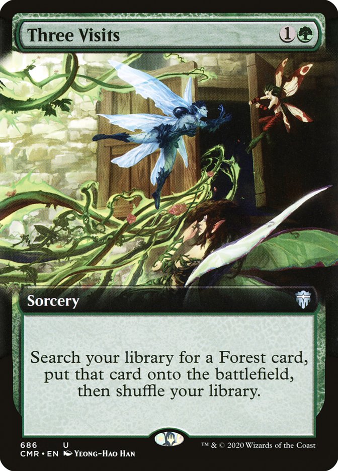 Three Visits (Extended Art) [Commander Legends] | Deep Dive Games St. Marys
