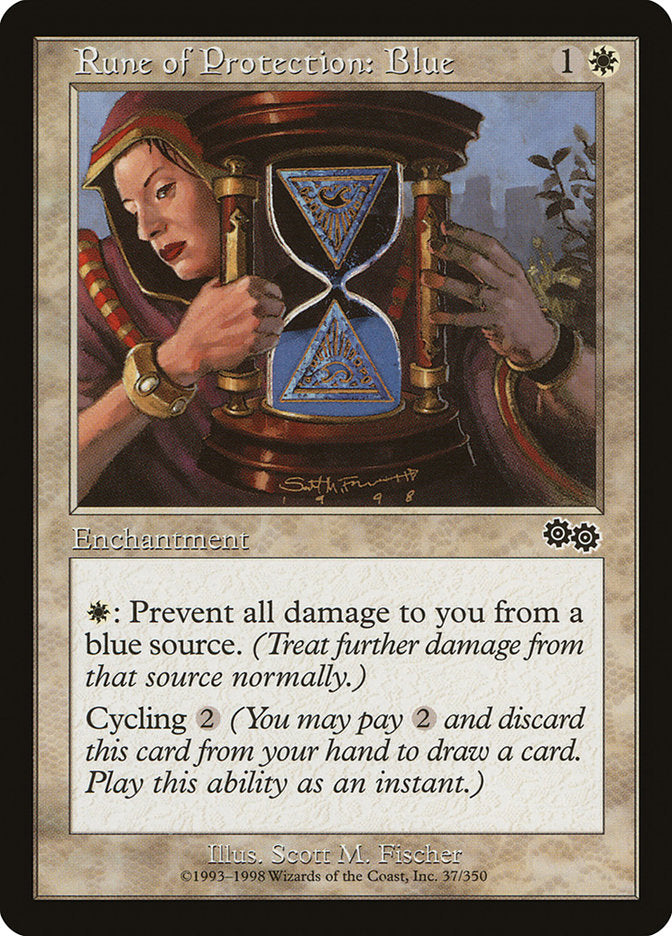 Rune of Protection: Blue [Urza's Saga] | Deep Dive Games St. Marys