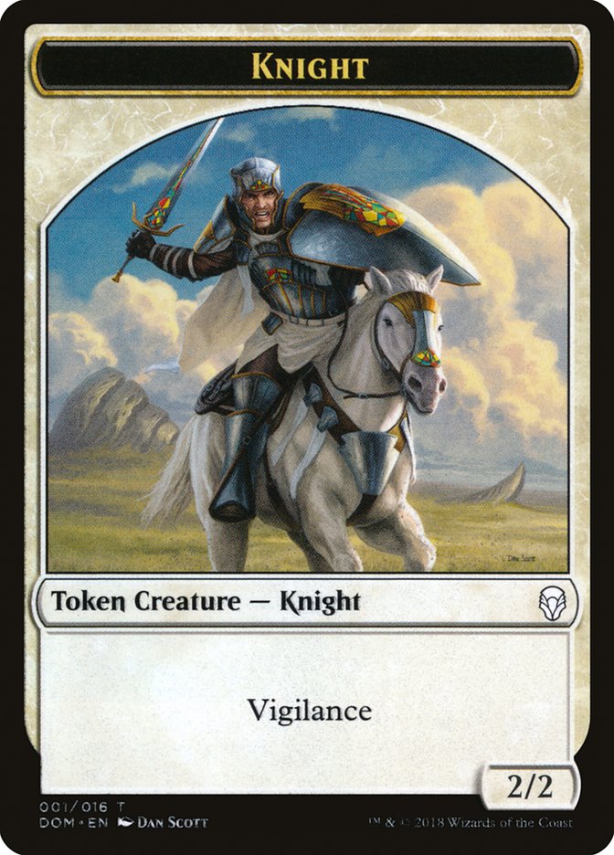 Knight Token (001/016) [Dominaria Tokens] | Deep Dive Games St. Marys