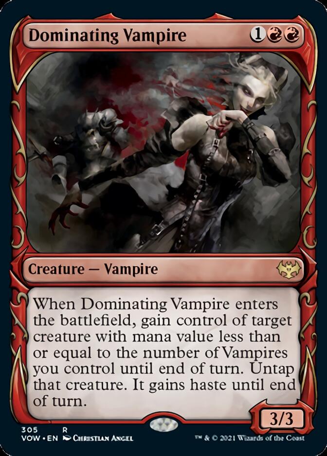 Dominating Vampire (Showcase Fang Frame) [Innistrad: Crimson Vow] | Deep Dive Games St. Marys