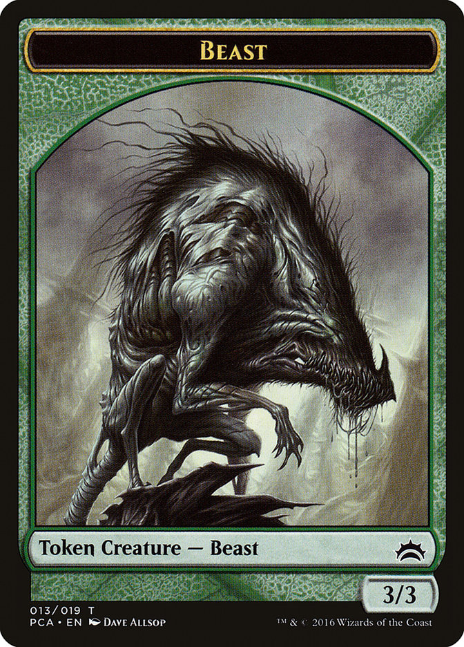 Beast // Saproling Double-Sided Token [Planechase Anthology Tokens] | Deep Dive Games St. Marys