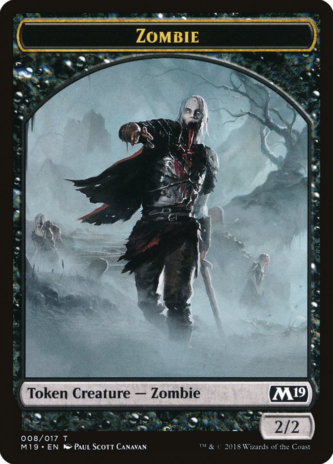 Zombie Token [Core Set 2019 Tokens] | Deep Dive Games St. Marys