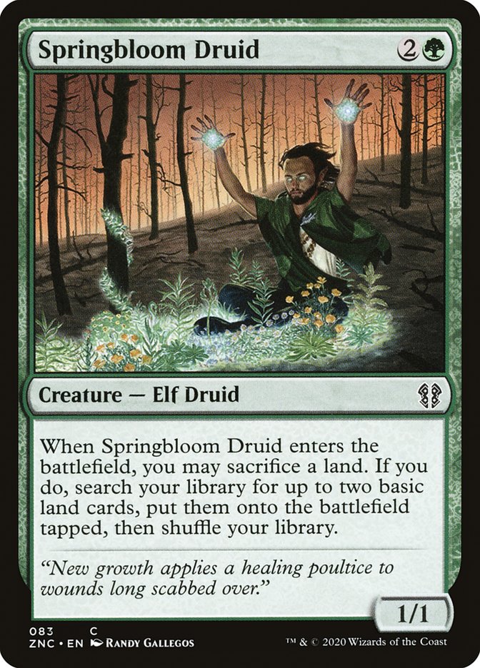 Springbloom Druid [Zendikar Rising Commander] | Deep Dive Games St. Marys