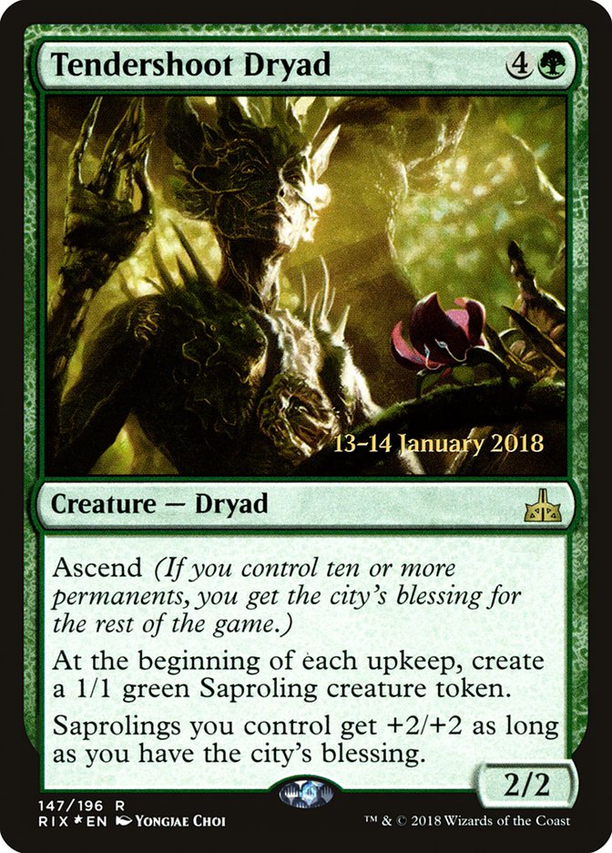 Tendershoot Dryad [Rivals of Ixalan Prerelease Promos] | Deep Dive Games St. Marys