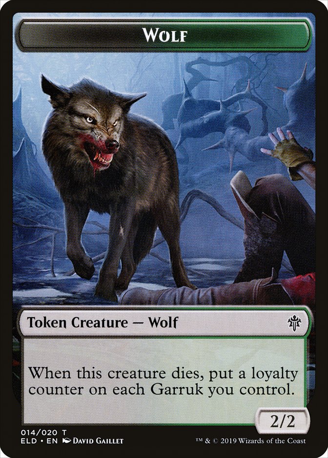 Wolf Token [Throne of Eldraine Tokens] | Deep Dive Games St. Marys