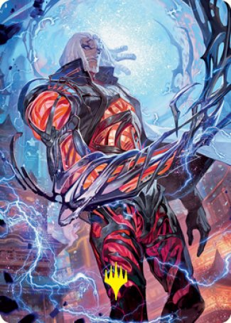 Tezzeret, Betrayer of Flesh Art Card (Gold-Stamped Signature) [Kamigawa: Neon Dynasty Art Series] | Deep Dive Games St. Marys