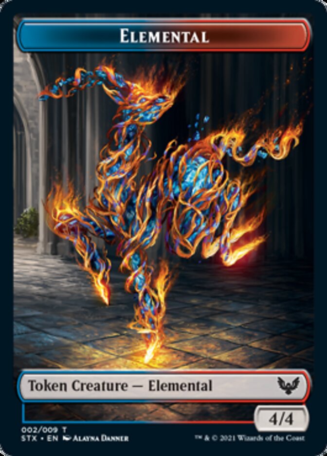 Elemental // Lukka, Wayward Bonder Emblem Double-Sided Token [Strixhaven: School of Mages Tokens] | Deep Dive Games St. Marys