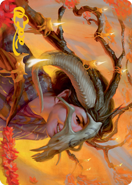 Hedgewitch's Mask Art Card (Gold-Stamped Signature) [Innistrad: Midnight Hunt Art Series] | Deep Dive Games St. Marys