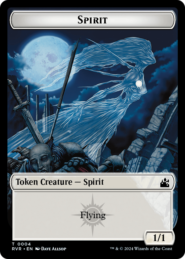 Spirit (0018) // Spirit (0004) Double-Sided Token [Ravnica Remastered Tokens] | Deep Dive Games St. Marys