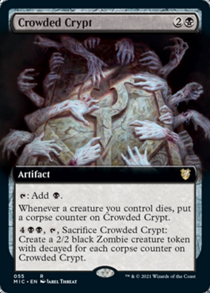 Crowded Crypt (Extended Art) [Innistrad: Midnight Hunt Commander] | Deep Dive Games St. Marys