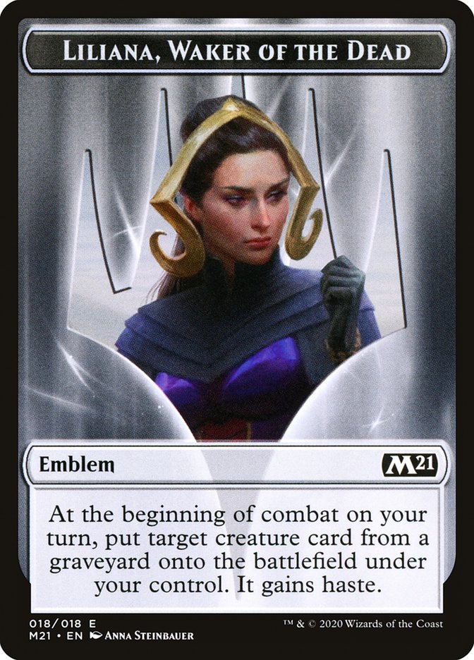 Liliana, Waker of the Dead Emblem [Core Set 2021 Tokens] | Deep Dive Games St. Marys