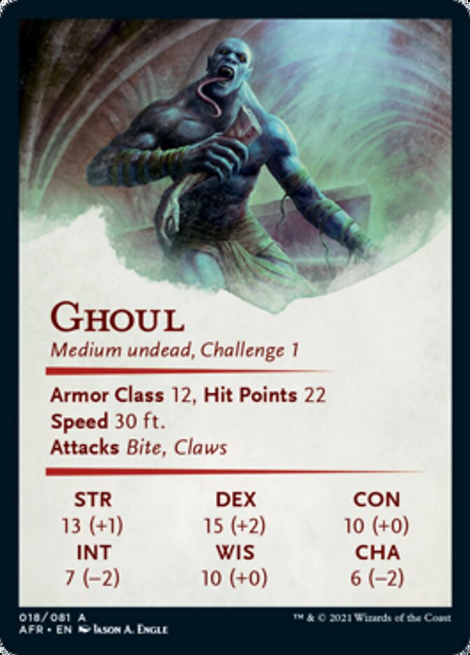 Ghoul Art Card (Gold-Stamped Signature) [Dungeons & Dragons: Adventures in the Forgotten Realms Art Series] | Deep Dive Games St. Marys