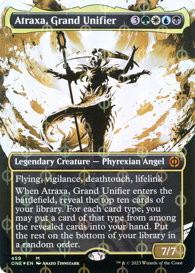 Atraxa, Grand Unifier (Borderless Ichor Step-and-Compleat Foil) [Phyrexia: All Will Be One] | Deep Dive Games St. Marys