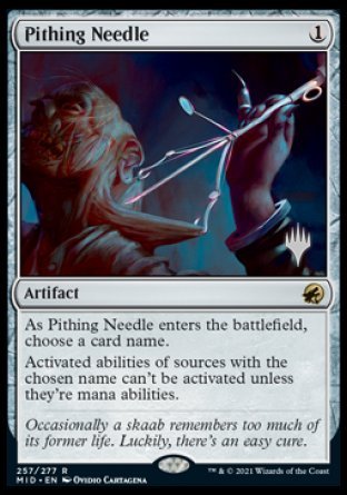 Pithing Needle (Promo Pack) [Innistrad: Midnight Hunt Promos] | Deep Dive Games St. Marys