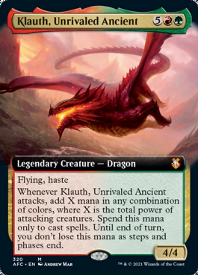Klauth, Unrivaled Ancient (Extended Art) [Dungeons & Dragons: Adventures in the Forgotten Realms Commander] | Deep Dive Games St. Marys