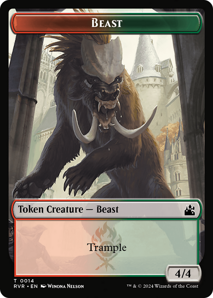 Saproling // Beast Double-Sided Token [Ravnica Remastered Tokens] | Deep Dive Games St. Marys