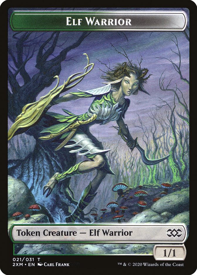 Myr (007) // Elf Warrior Double-Sided Token [Double Masters Tokens] | Deep Dive Games St. Marys