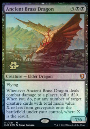 Ancient Brass Dragon [Commander Legends: Battle for Baldur's Gate Prerelease Promos] | Deep Dive Games St. Marys