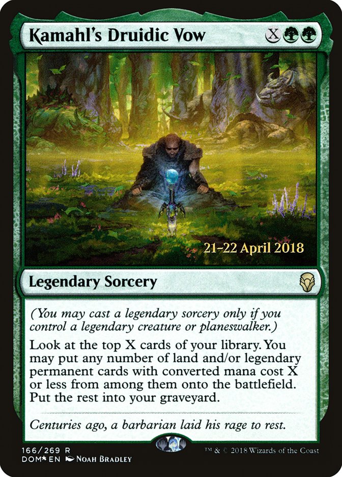 Kamahl's Druidic Vow [Dominaria Prerelease Promos] | Deep Dive Games St. Marys