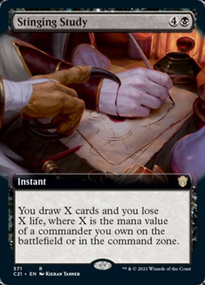 Stinging Study (Extended Art) [Commander 2021] | Deep Dive Games St. Marys