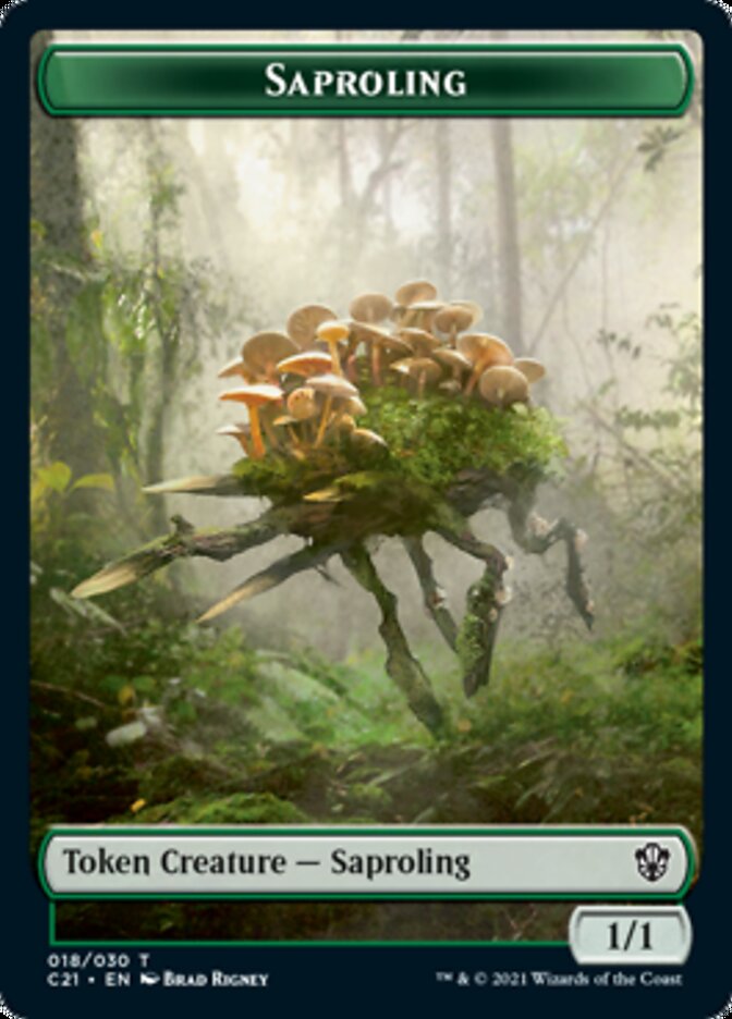 Food // Saproling Double-Sided Token [Commander 2021 Tokens] | Deep Dive Games St. Marys