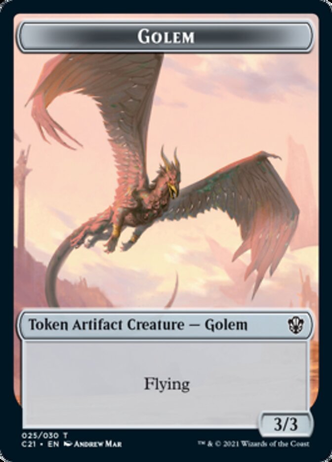 Golem (025) // Thopter Double-Sided Token [Commander 2021 Tokens] | Deep Dive Games St. Marys