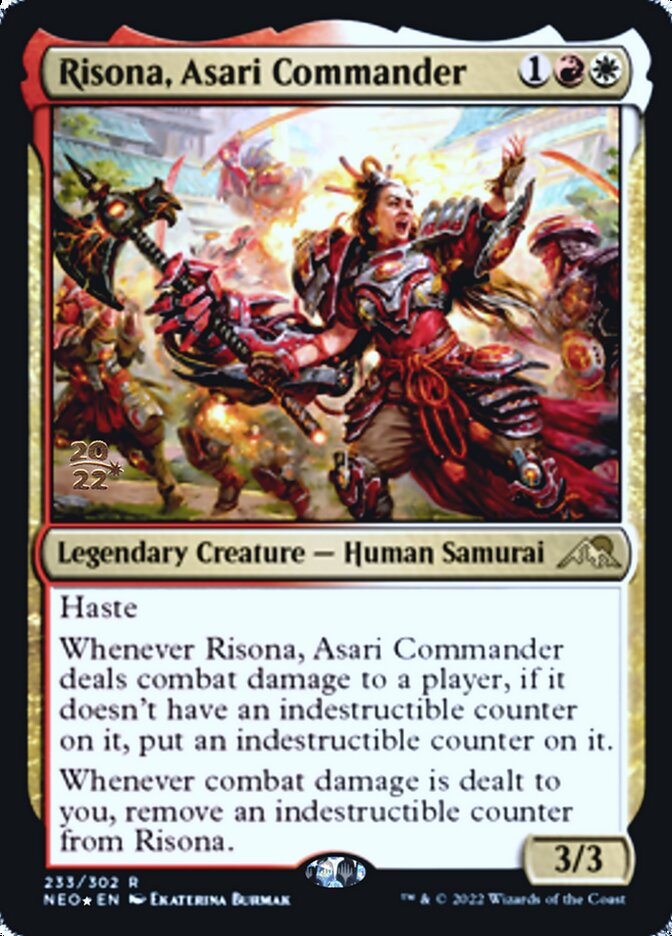 Risona, Asari Commander [Kamigawa: Neon Dynasty Prerelease Promos] | Deep Dive Games St. Marys