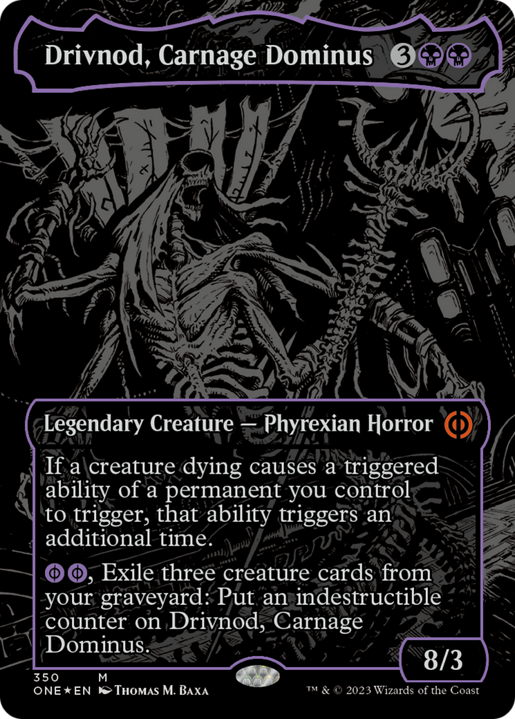 Drivnod, Carnage Dominus (Oil Slick Raised Foil) [Phyrexia: All Will Be One] | Deep Dive Games St. Marys