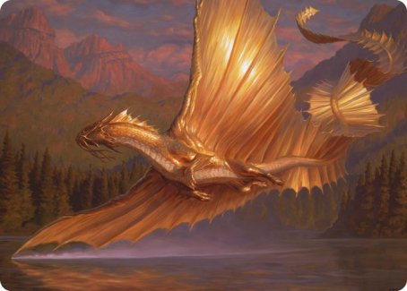 Adult Gold Dragon Art Card [Dungeons & Dragons: Adventures in the Forgotten Realms Art Series] | Deep Dive Games St. Marys