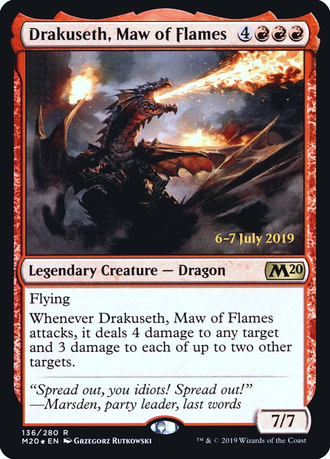 Drakuseth, Maw of Flames [Core Set 2020 Prerelease Promos] | Deep Dive Games St. Marys