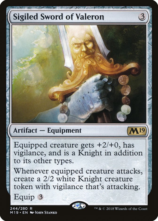 Sigiled Sword of Valeron [Core Set 2019] | Deep Dive Games St. Marys