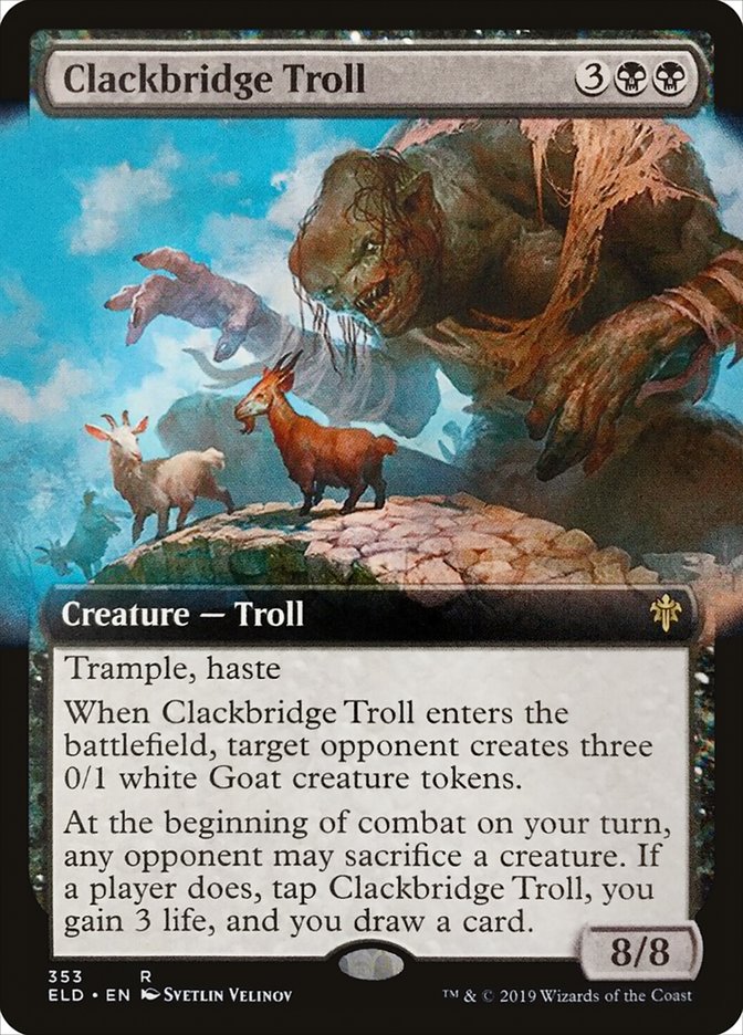 Clackbridge Troll (Extended Art) [Throne of Eldraine] | Deep Dive Games St. Marys