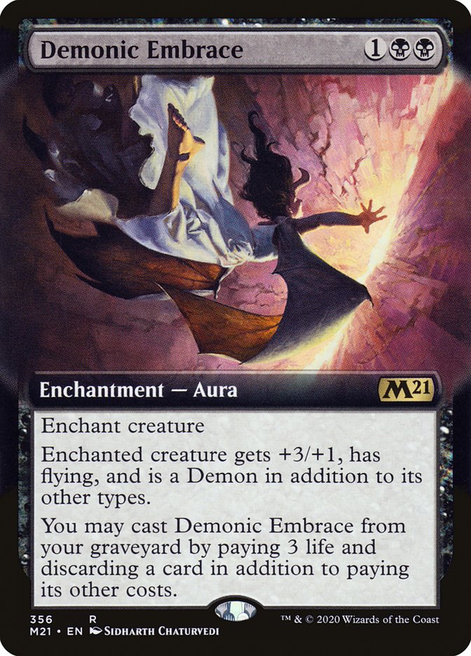 Demonic Embrace (Extended Art) [Core Set 2021] | Deep Dive Games St. Marys