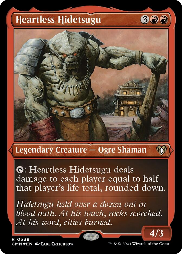 Heartless Hidetsugu (Foil Etched) [Commander Masters] | Deep Dive Games St. Marys